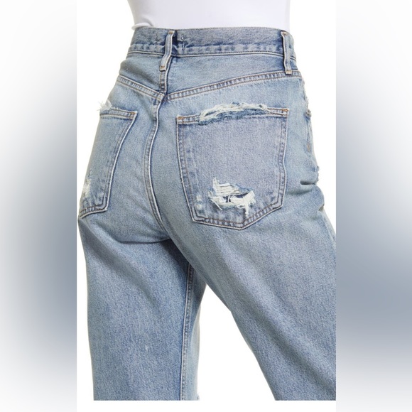 Agolde ‘90s Distressed High Waist Straight Leg Organic Cotton Jeans - Picture 3 of 6